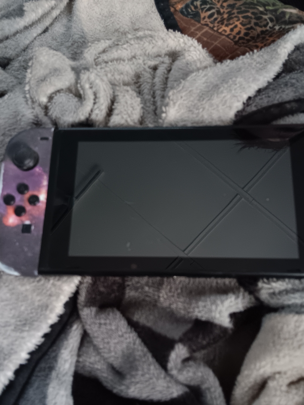 Nintendo Switch with Purple Galaxy Joy-Con Skin